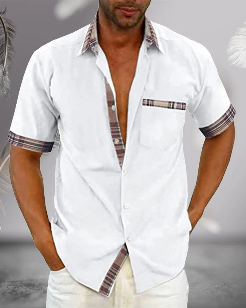 Men's Classic Button-Up Shirt - Versatile Everyday Wear | Summer - White