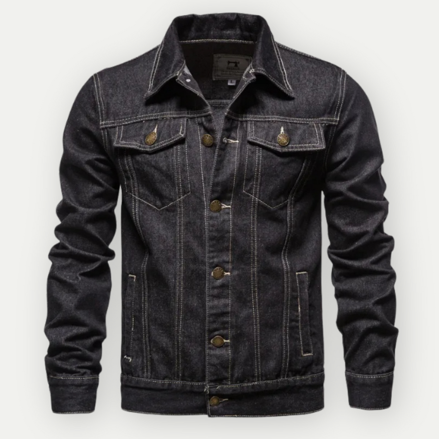Men's Classic Denim Jacket - Timeless Style | Fall - Black