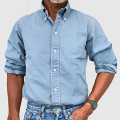 Men's Classic Long Sleeve Shirt - Timeless Everyday Style | Spring - Sky Blue