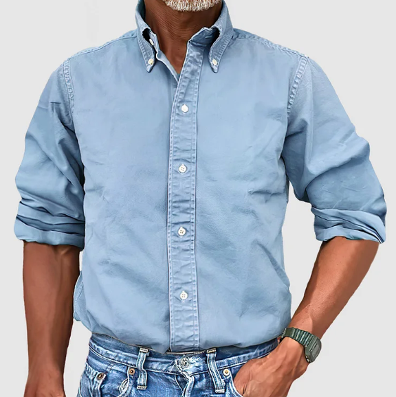 Men's Classic Long Sleeve Shirt - Timeless Everyday Style | Spring - Sky Blue