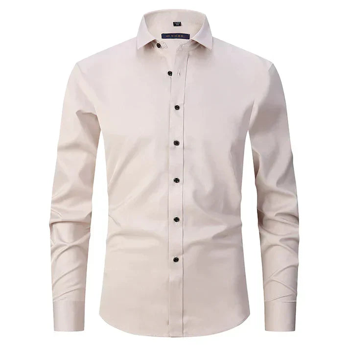 Men's Classic Shirt | Long Sleeve | Formal | Autumn - Beige