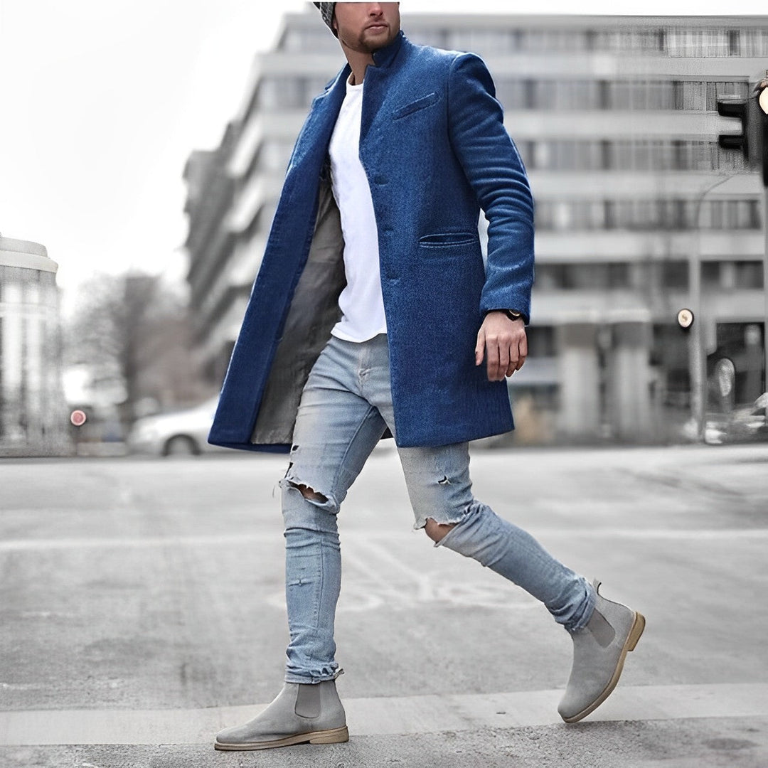 Men's Coat | Tailored | Full-Length | Winter - Blue