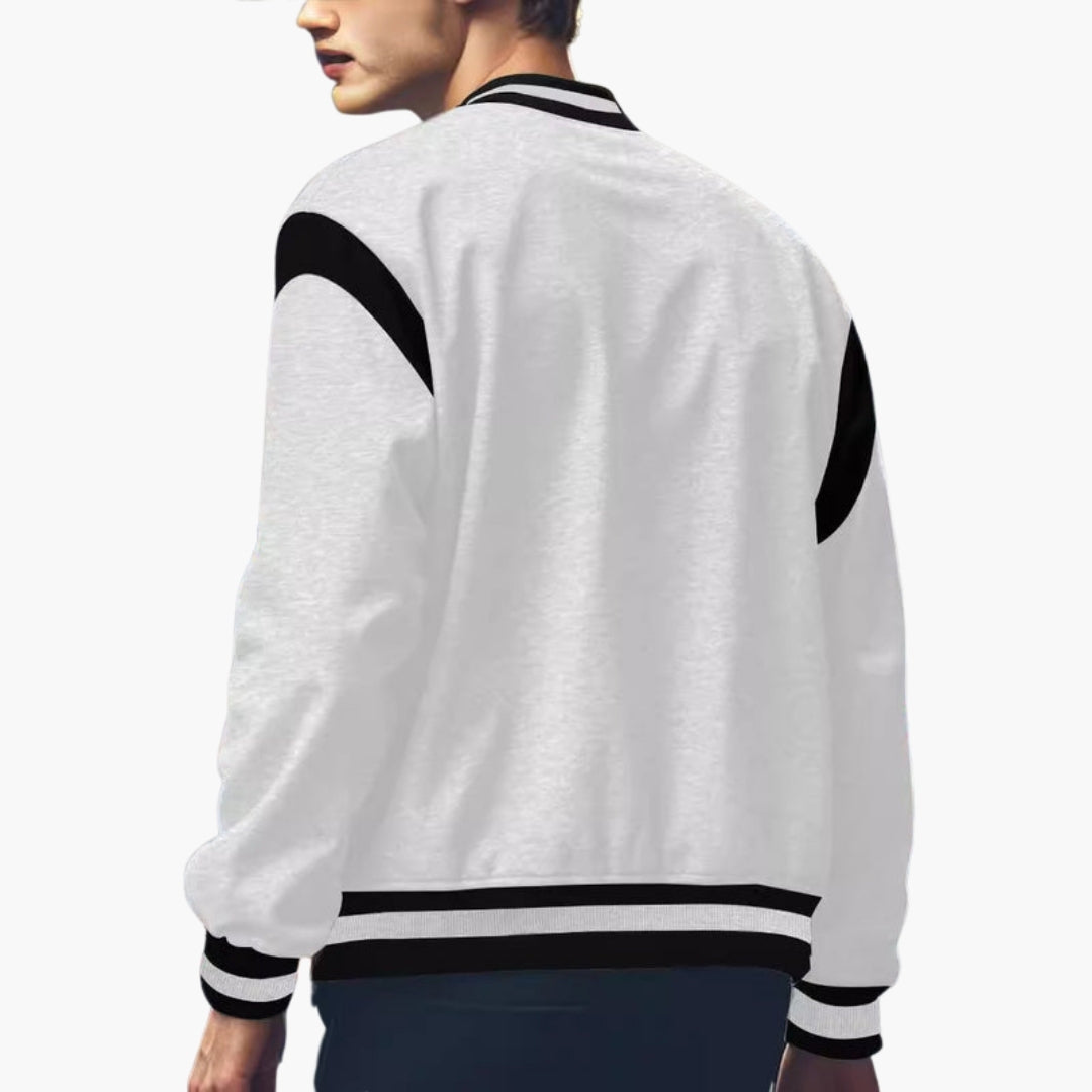 Men's Contrast Bomber | Striped Trim | Winter
