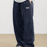 Men's Corduroy Pants - Loose-Fit Straight Leg | Autumn - Blue