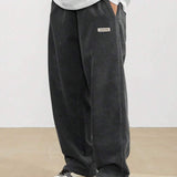 Men's Corduroy Pants - Loose-Fit Straight Leg | Autumn - Charcoal