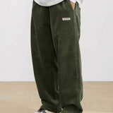 Men's Corduroy Pants - Loose-Fit Straight Leg | Autumn - Green