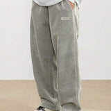 Men's Corduroy Pants - Loose-Fit Straight Leg | Autumn - Grey