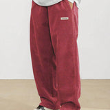 Men's Corduroy Pants - Loose-Fit Straight Leg | Autumn - Red