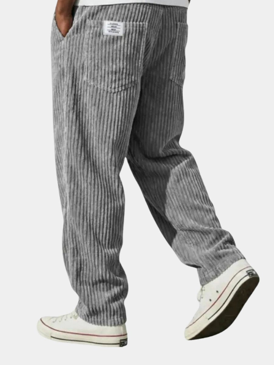 Men's Corduroy Pants Relaxed Fit Drawstring Waist | Autumn