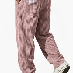 Men's Corduroy Pants Relaxed Fit Drawstring Waist | Autumn