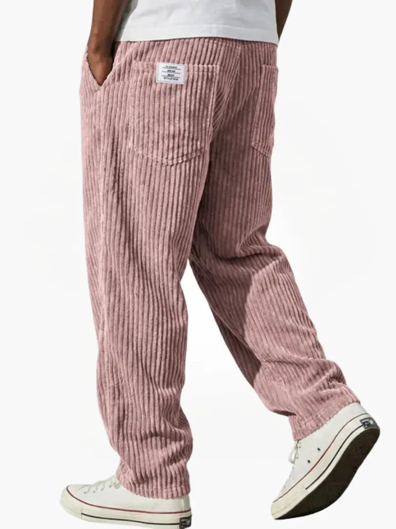 Men's Corduroy Pants Relaxed Fit Drawstring Waist | Autumn
