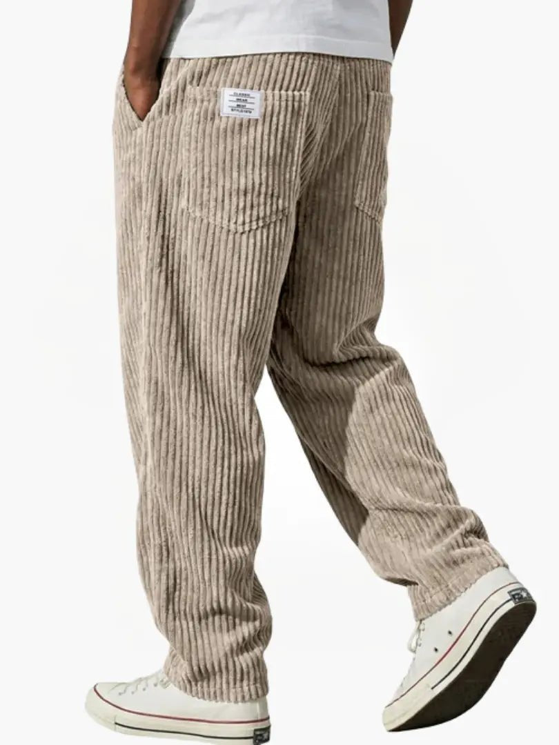 Men's Corduroy Pants Relaxed Fit Drawstring Waist | Autumn - Khaki