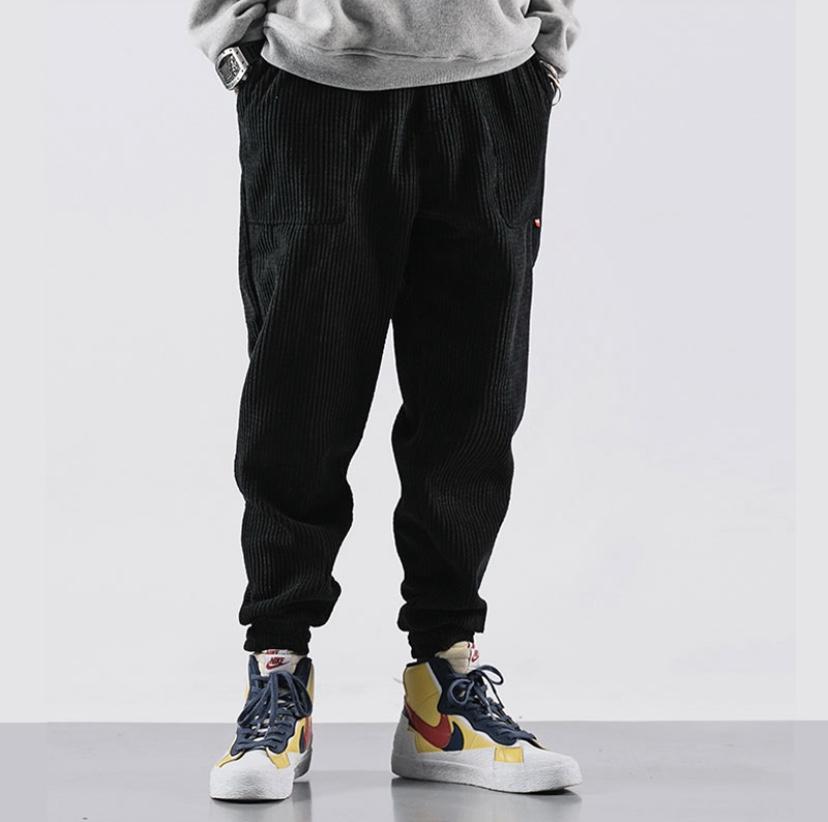 Men's Corduroy Warmth Pants | Comfortable Loungewear | Winter - Black