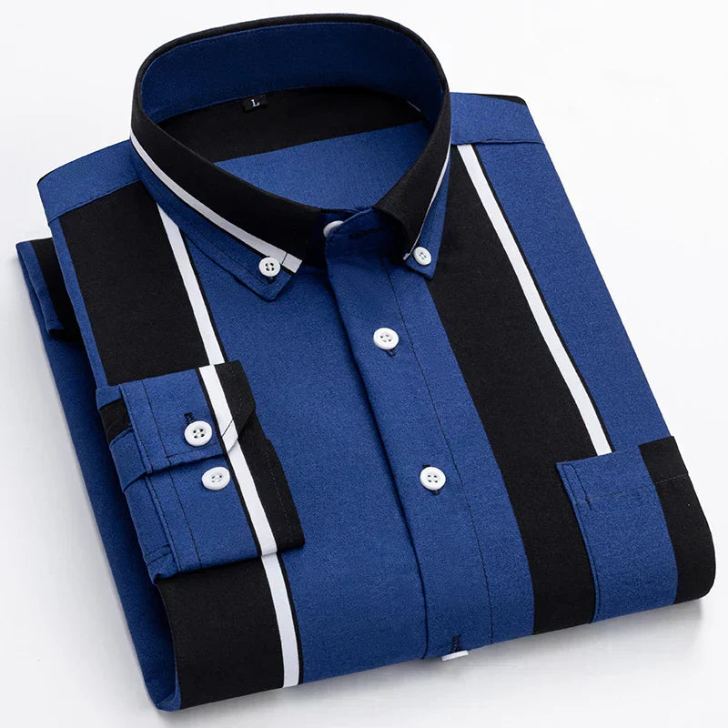 Men's Cotton Shirt - Classic Casual Style | Spring - Blue