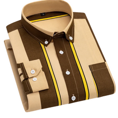 Men's Cotton Shirt - Classic Casual Style | Spring - Brown