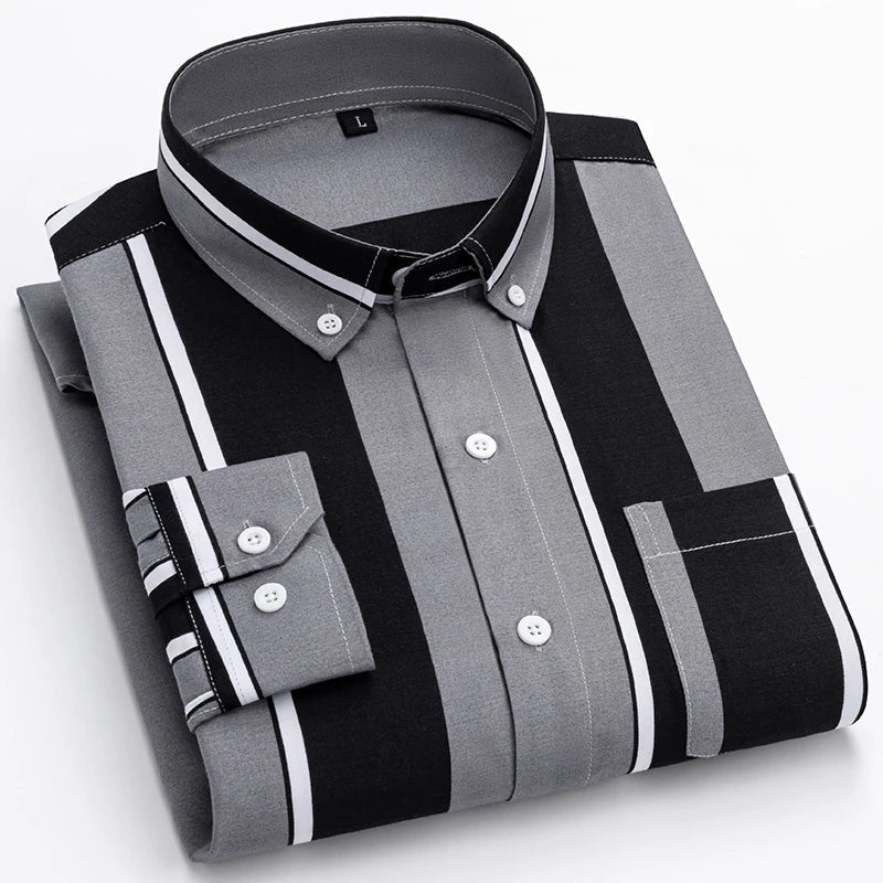 Men's Cotton Shirt - Classic Casual Style | Spring - Dark Gray