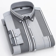 Men's Cotton Shirt - Classic Casual Style | Spring - Light Gray