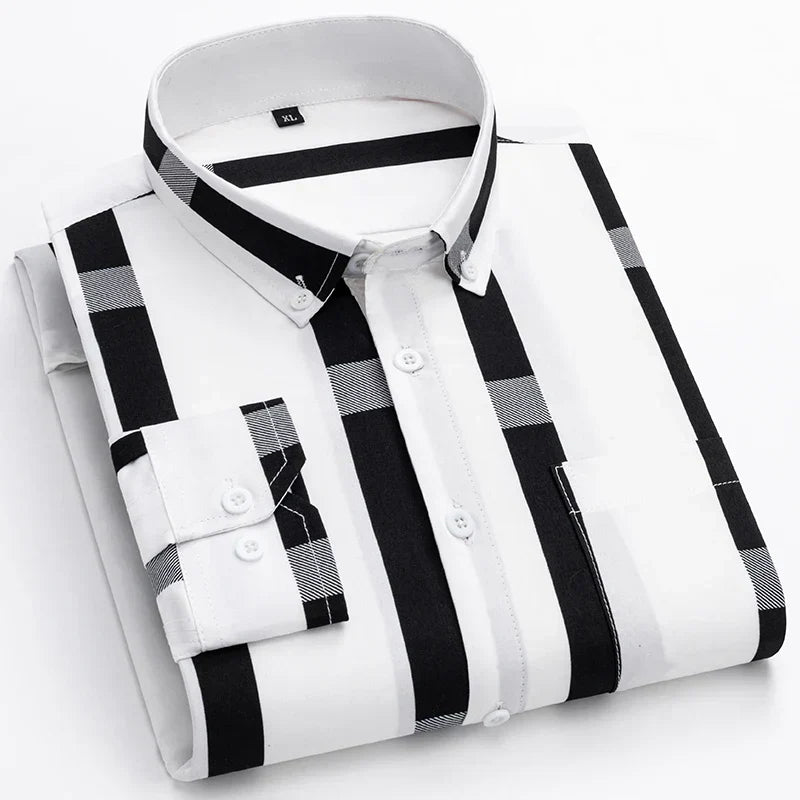 Men's Cotton Shirt - Classic Casual Style | Spring - White