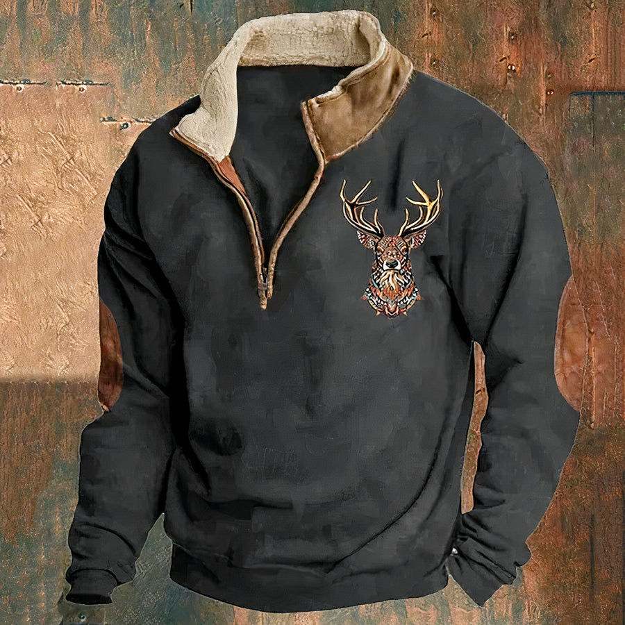 Men's Crew Neck Sweater - Warm Knit Pullover | Autumn - Black
