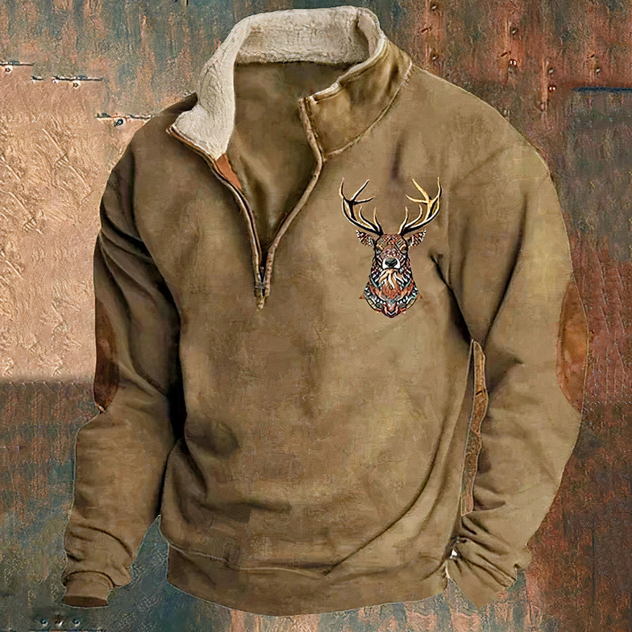 Men's Crew Neck Sweater - Warm Knit Pullover | Autumn - Brown