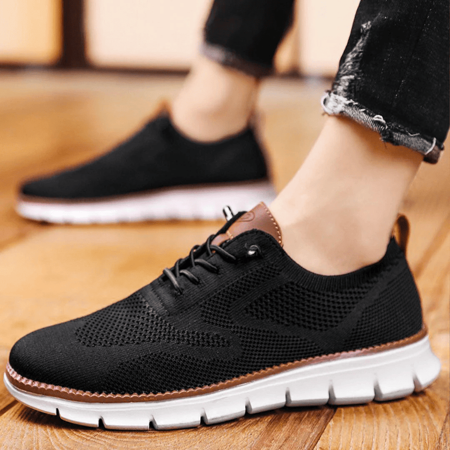Men's Cushioned Support Shoes - Lightweight Comfort Everyday | Spring - Black
