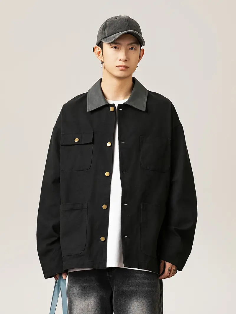 Men's Denim Jacket | Minimalist Design | Autumn - Black