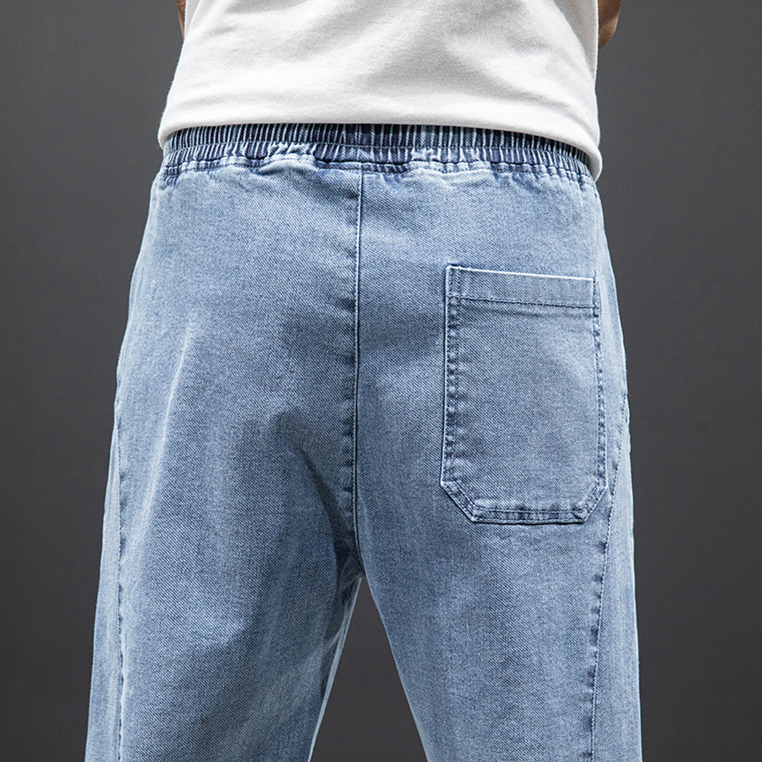 Men's Denim Jogger Pants - Casual Comfort Stretch | Autumn