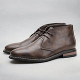 Men's Desert Boots | Leather | Autumn - Dark Brown
