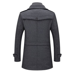 Men's Double-Layer Wool Blend Overcoat - Single-Breasted | Winter