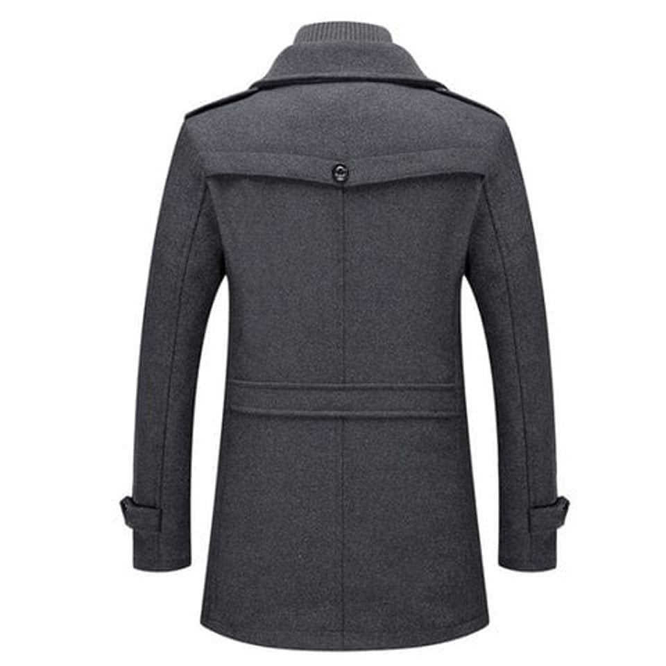 Men's Double-Layer Wool Blend Overcoat - Single-Breasted | Winter