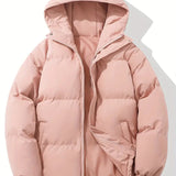 Men's Down Puffer Jacket | Hooded | Winter - Pink