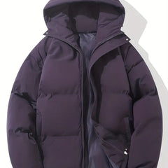 Men's Down Puffer Jacket | Hooded | Winter - Purple