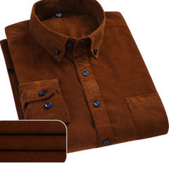 Men's Dress Shirt - Classic Tailored Fit | Autumn - Dark Brown