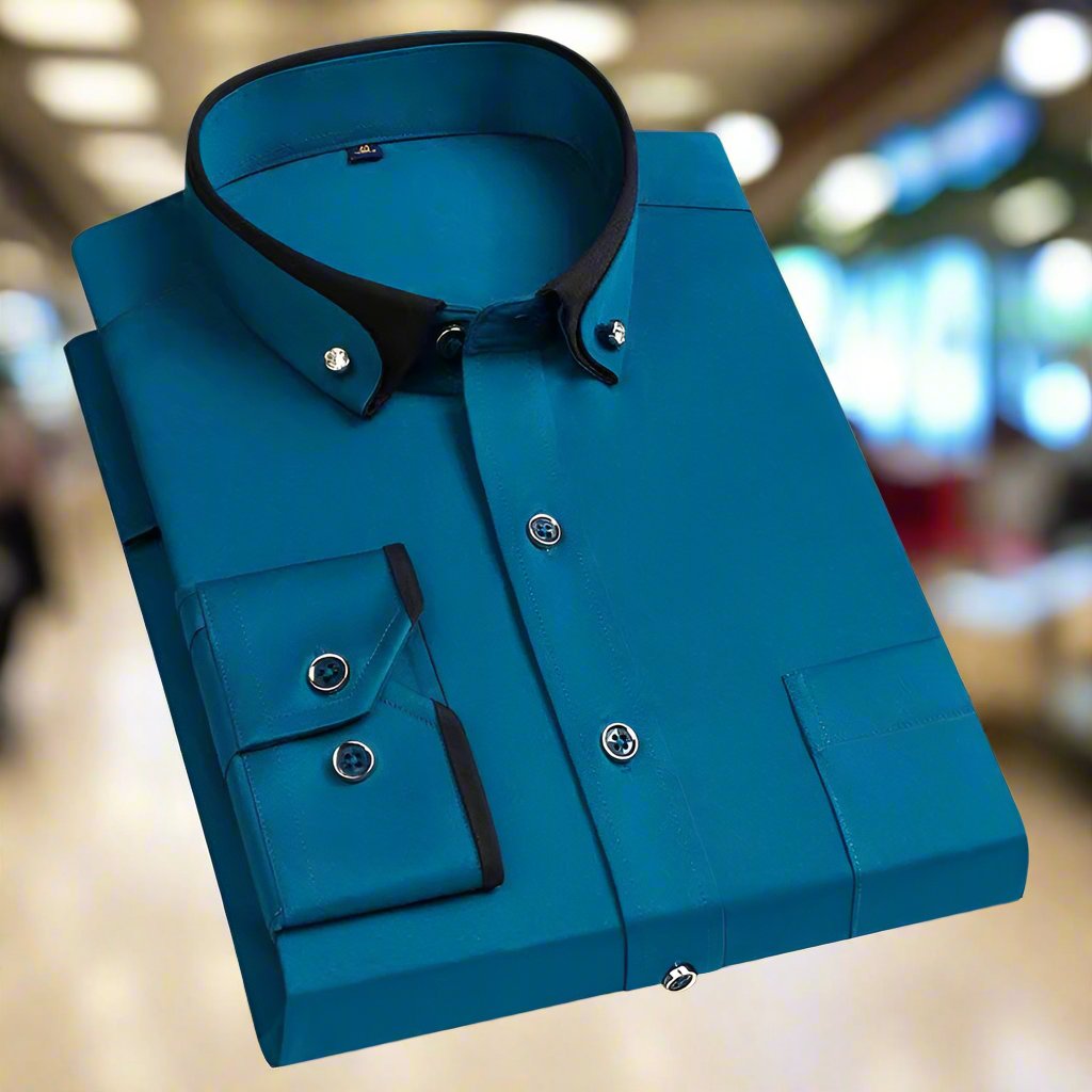 Men's Dress Shirt | Tailored | Contrasting Cuffs | Spring - Green