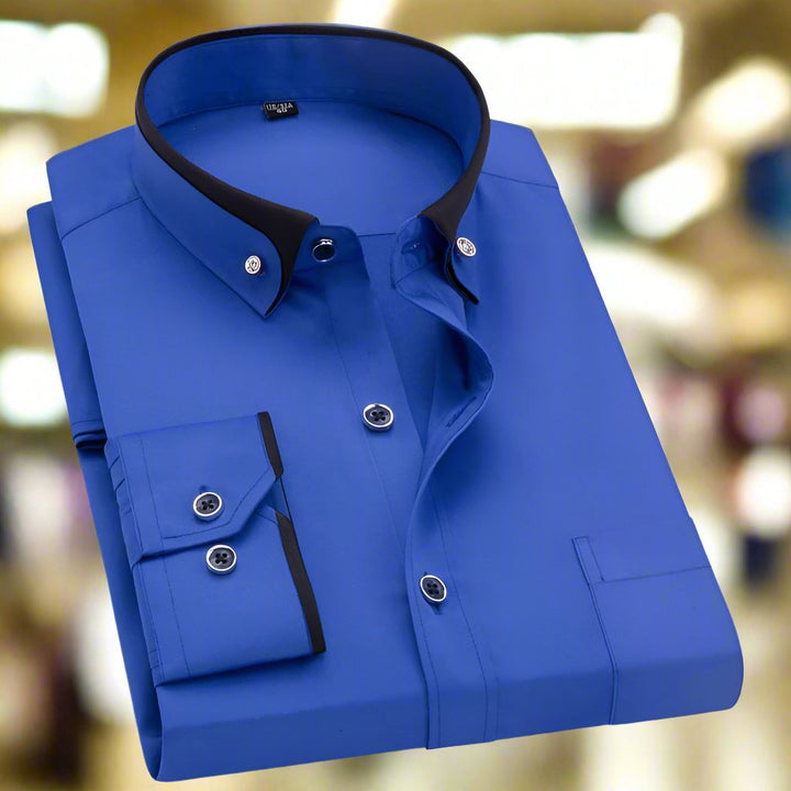 Men's Dress Shirt | Tailored | Contrasting Cuffs | Spring - Navy