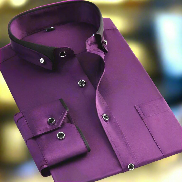 Men's Dress Shirt | Tailored | Contrasting Cuffs | Spring - Purple