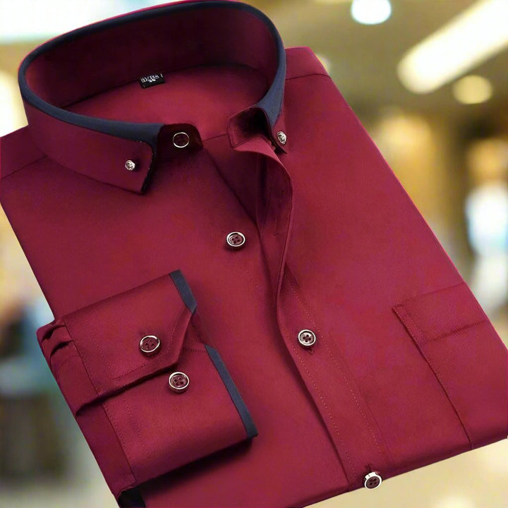 Men's Dress Shirt | Tailored | Contrasting Cuffs | Spring - Red