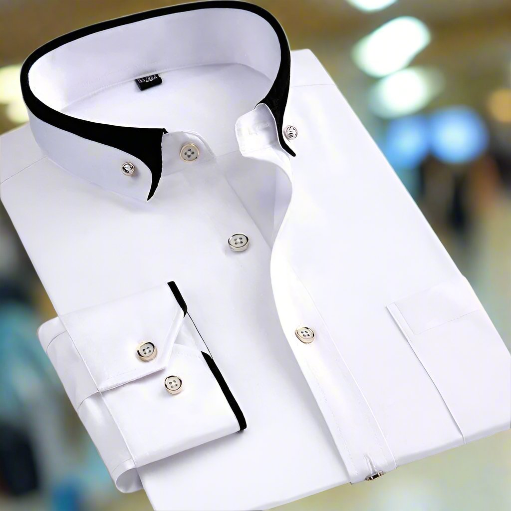 Men's Dress Shirt | Tailored | Contrasting Cuffs | Spring - White