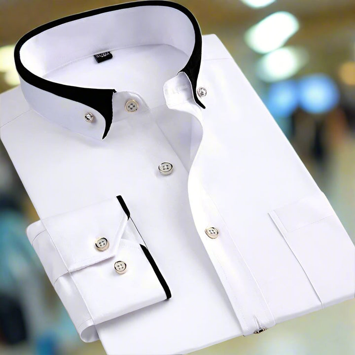 Men's Dress Shirt | Tailored | Contrasting Cuffs | Spring - White