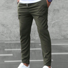 Men's Elastic Waist Chinos - Comfortable Everyday Pants | Spring - Green