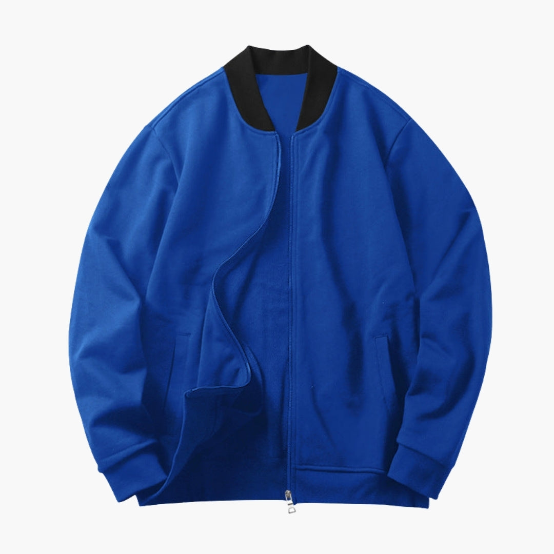 Men's Elegant Bomber | Discreet Zip | Autumn - Royal Blue
