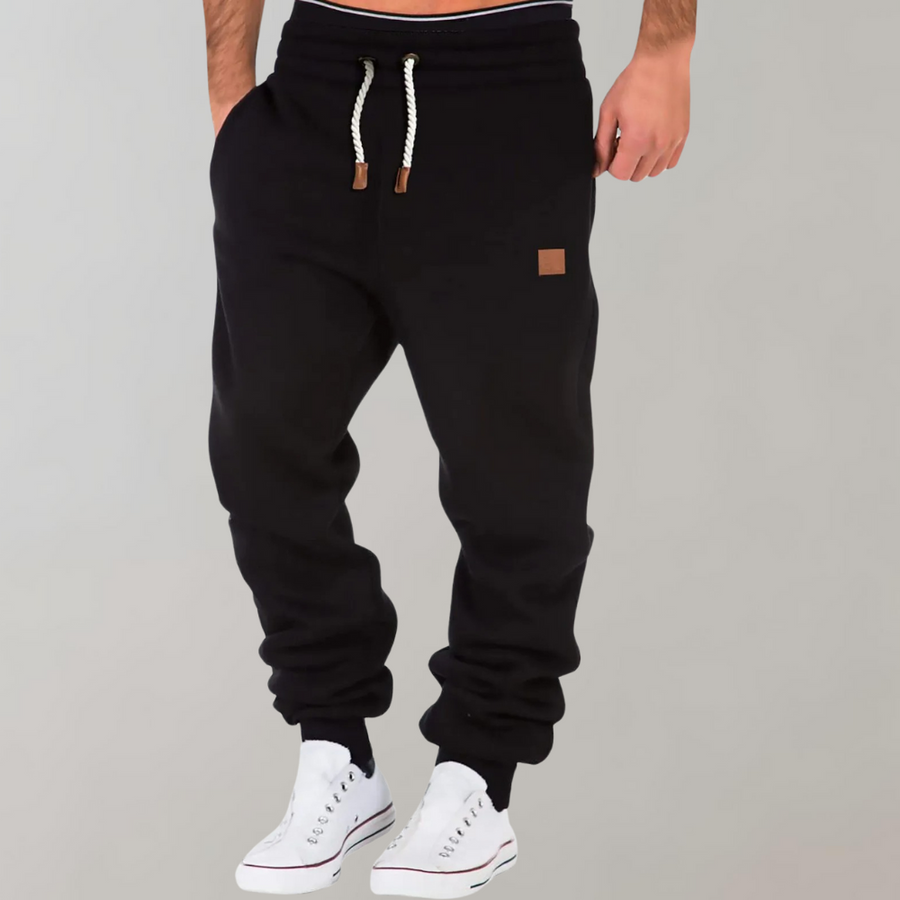 Men's Fleece Joggers | Warm Lined | Winter - Black