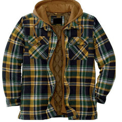 Men's Fleece-Lined Jacket | Plaid | Winter - Green