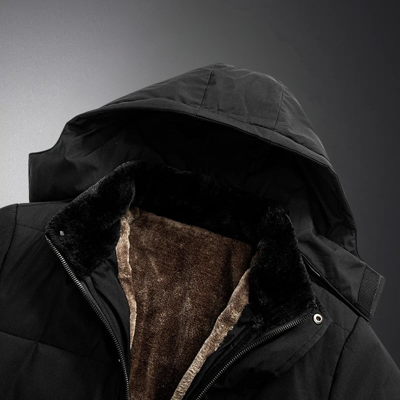 Men's Fleece-Lined Jacket | Removable Hood | Winter