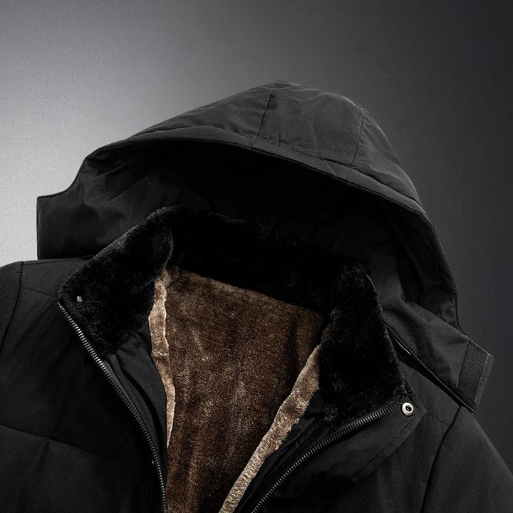 Men's Fleece-Lined Jacket | Removable Hood | Winter