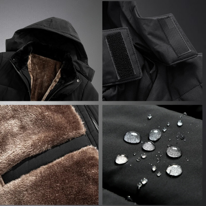 Men's Fleece-Lined Jacket | Removable Hood | Winter