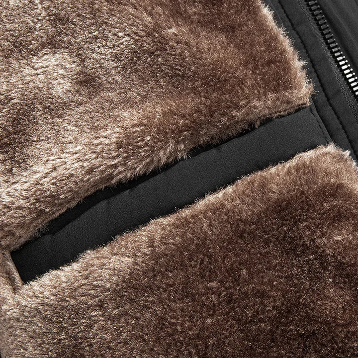 Men's Fleece-Lined Jacket | Removable Hood | Winter