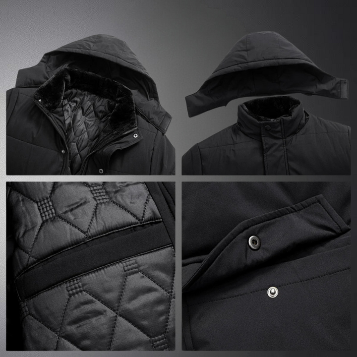 Men's Fleece-Lined Jacket | Removable Hood | Winter