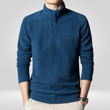 Men's Fleece Sweatshirt | Half Zip | Warm | Winter - Blue