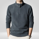 Men's Fleece Sweatshirt | Half Zip | Warm | Winter - Gray